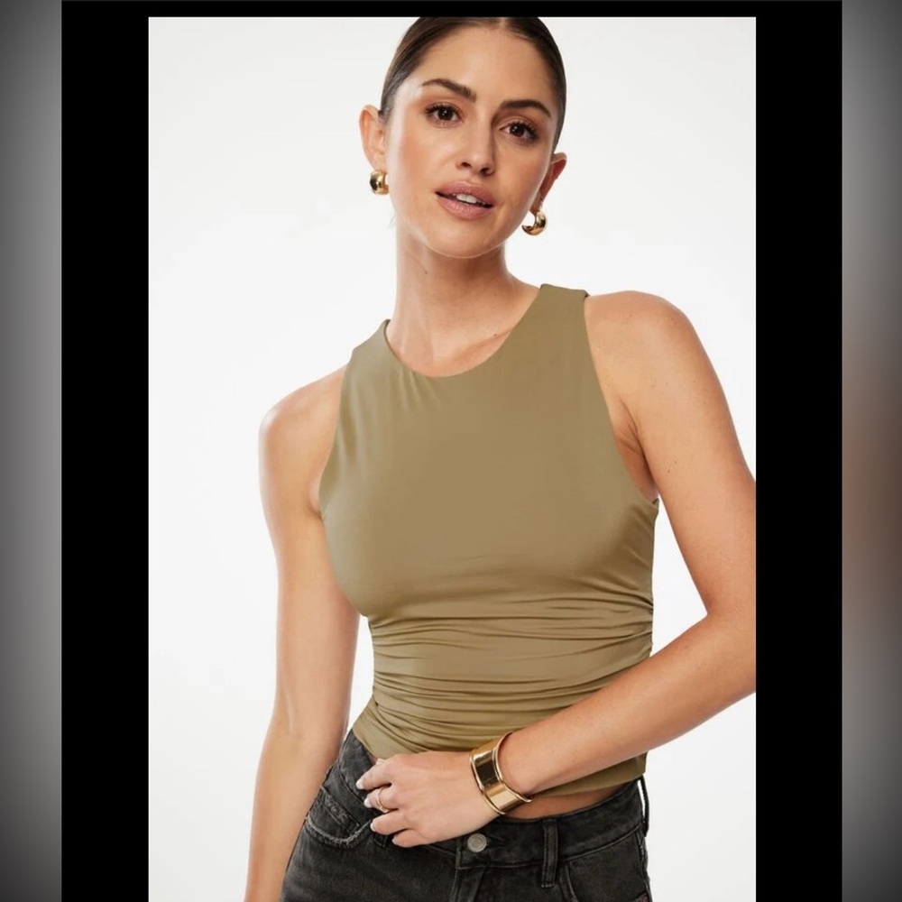 TWISTED OPEN BACK TOP IN SUMMER KHAKI